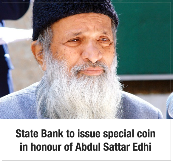 Special Edhi coin to be issued by State Bank